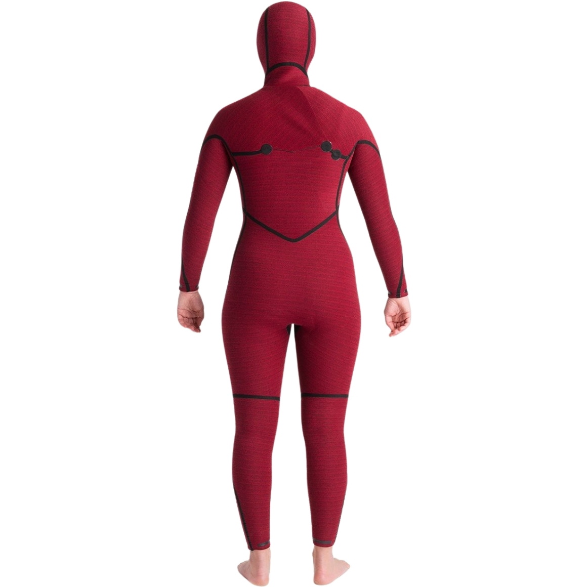 2025 C-Skins Womens NuWave ReWired 6/5mm Chest Zip Hooded Wetsuit C-NRW65WH - Bluestone / Black x / Coral
